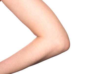 Women elbow isolated on white.の写真素材