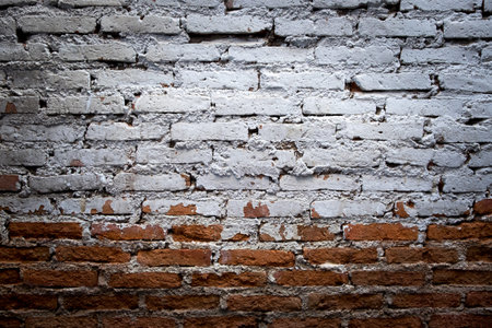 old dirty interior with brick wall, vintage background