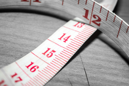 Close up white tape measuring