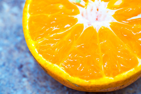 Close up Fresh juicy orange macroの写真素材