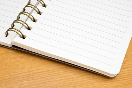 notebook with white lined pages