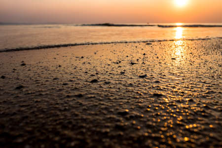 abstract sand beach background sunset at Pattaya in Thailandの写真素材