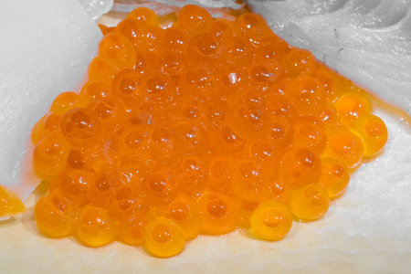 Fresh red caviar close-upの写真素材