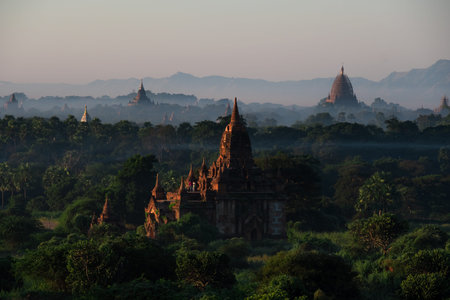 Bagan, Myanmar temples in the Archaeological Zone.の写真素材