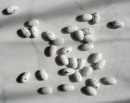 Easter eggs on a beautiful background, marble table