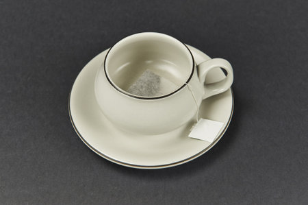Tea cup on a dishの写真素材