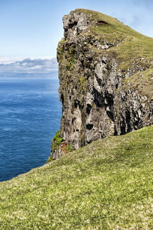 Mountain landscape in Skuvoy in the Faroe Islandsの写真素材