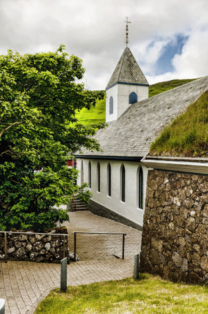 Village church in Kvivikの写真素材