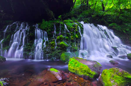 Mototakihukuryuusui Falls, Chokai National Park, Japan.の写真素材