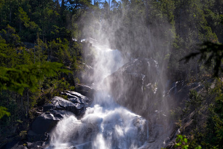 Waterfall in the forest. Beautiful waterfall in the forest. Waterfall in the forest.