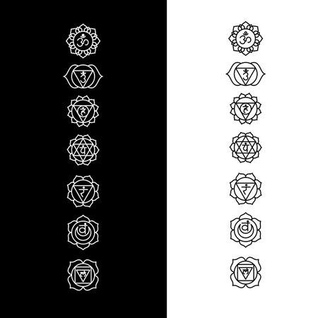 Chakra set with dark backgroundのイラスト素材