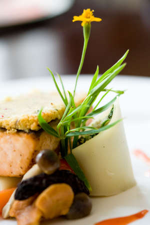 a plate of dessert with beautiful displayの写真素材