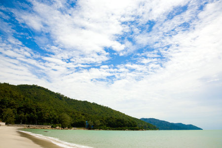 beautiful blue sky at the sea sideの写真素材