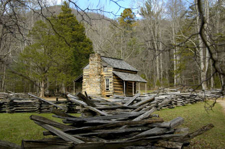 Cades Cove - John Oliver Cabinの写真素材