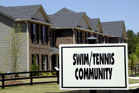 Realty Sign - Swim/Tennis Communityの写真素材