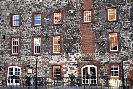 Front Facade of a Historic River Front Building 