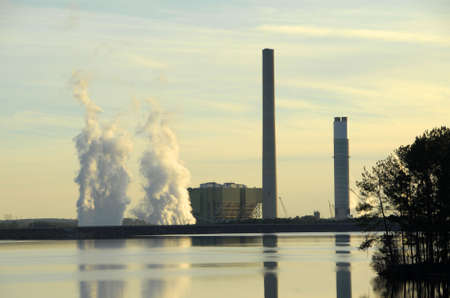 Power Generating Plant at Dusk                                    の写真素材