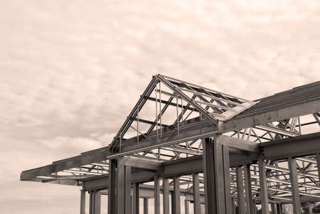 Steel Framing of a Commercial Buildingの写真素材