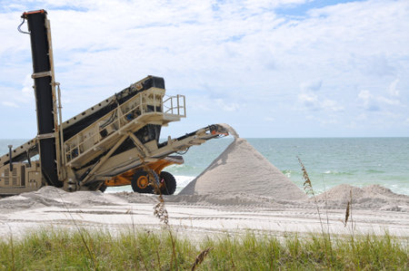 Beach Renourishment to Restore Coastlineの写真素材