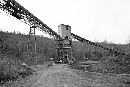 A Closed Down Coal Tipple with Coal Conveyor Line 