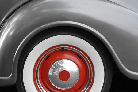 A Close-up Abstract Image of a Vintage Automobile