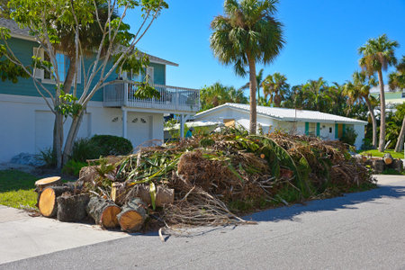 ANNA MARIA ISLAND, FL - October 2, 2017:Aftermath of Hurricane Irma on Anna Maria Island, Florida....