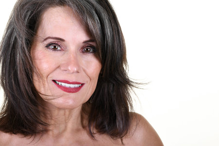 Portrait of a Beautiful Mature Womanの写真素材