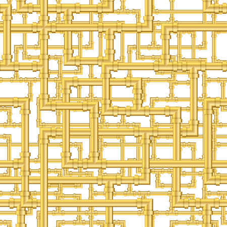 Seamless interweaving gold pipes patternのイラスト素材