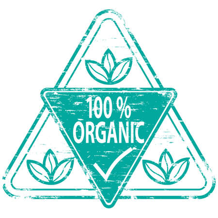 100% ORGANIC Rubber Stampのイラスト素材