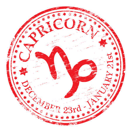 CAPRICORN Zodiac Rubber Stampのイラスト素材