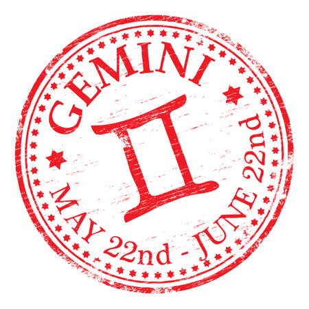 GEMINI Zodiac Rubber Stampのイラスト素材