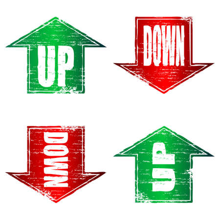Up and Down Arrows grunge stampsのイラスト素材