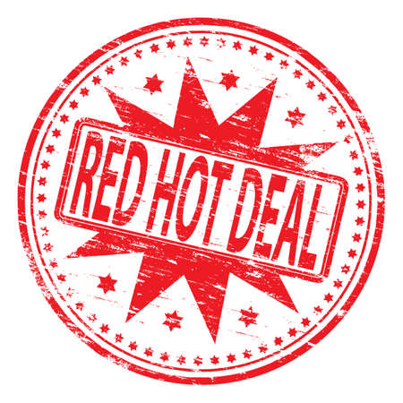 RED HOT DEAL Rubber Stampのイラスト素材