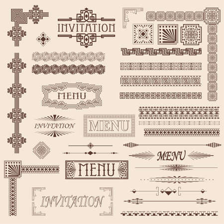 Decorative menu and invitation border elementsのイラスト素材