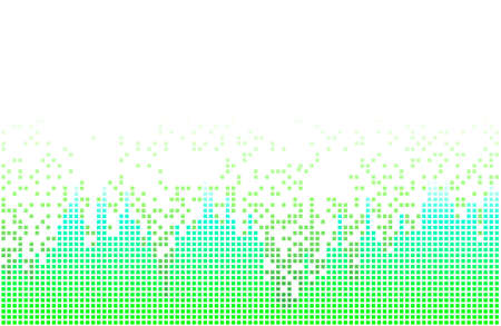 Abstract greeen mosaic skyline backgroundのイラスト素材