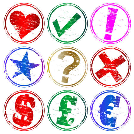 Various rubber stamp symbolsのイラスト素材