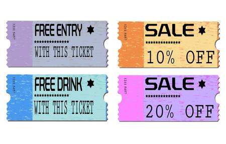 Free admission and sale ticket Illustrationsのイラスト素材