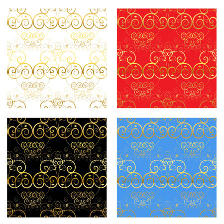 Decorative luxury gold backgrounds. Seamless repeating patternのイラスト素材