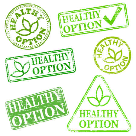 Healthy option.  Grungy rubber stamp illustrationsのイラスト素材