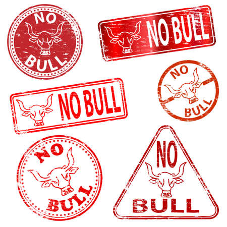 No bull.  Grungy rubber stamp illustrationsのイラスト素材