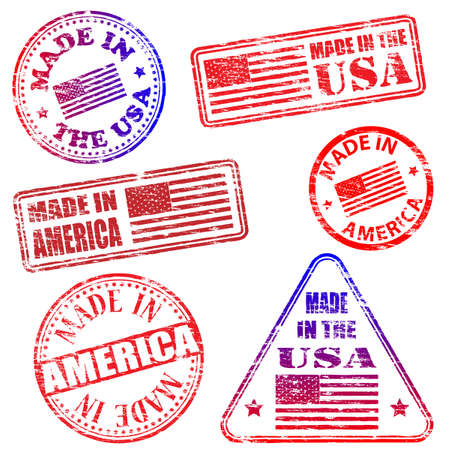 Made in America. Rubber stamp illustrationsのイラスト素材