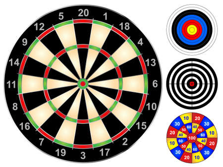 Dart board and other target games のイラスト素材