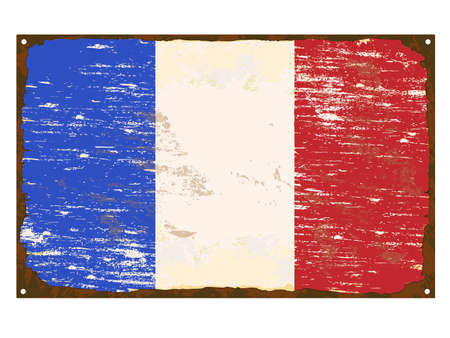 French flag on rusty old enamel sign
のイラスト素材