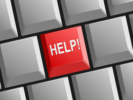 Red help keyboard buttonのイラスト素材