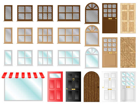 Different style doors and windows vector illustrations
のイラスト素材
