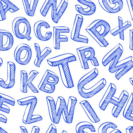 Repeating wallpaper background of hand drawn letters
のイラスト素材