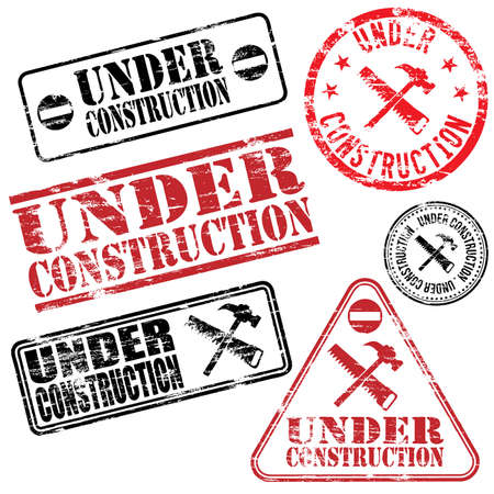 Rectangular and round under construction rubber stamp vectors
のイラスト素材