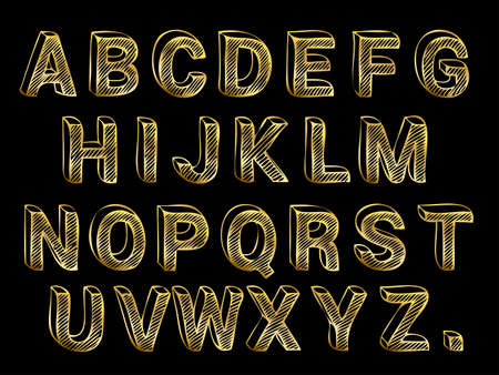 Hand made look gold foil font vector illustration
のイラスト素材