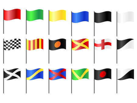 Complete set of motorcycle, go-cart and car circuit racing flags
のイラスト素材
