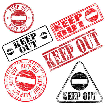 Rectangular and round keep out rubber stamp vectors

のイラスト素材